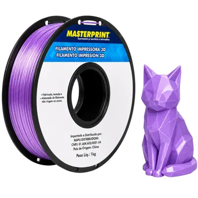 Filamento MasterPrint PLA Silk Lavanda 1 kg para Impressora 3D 1