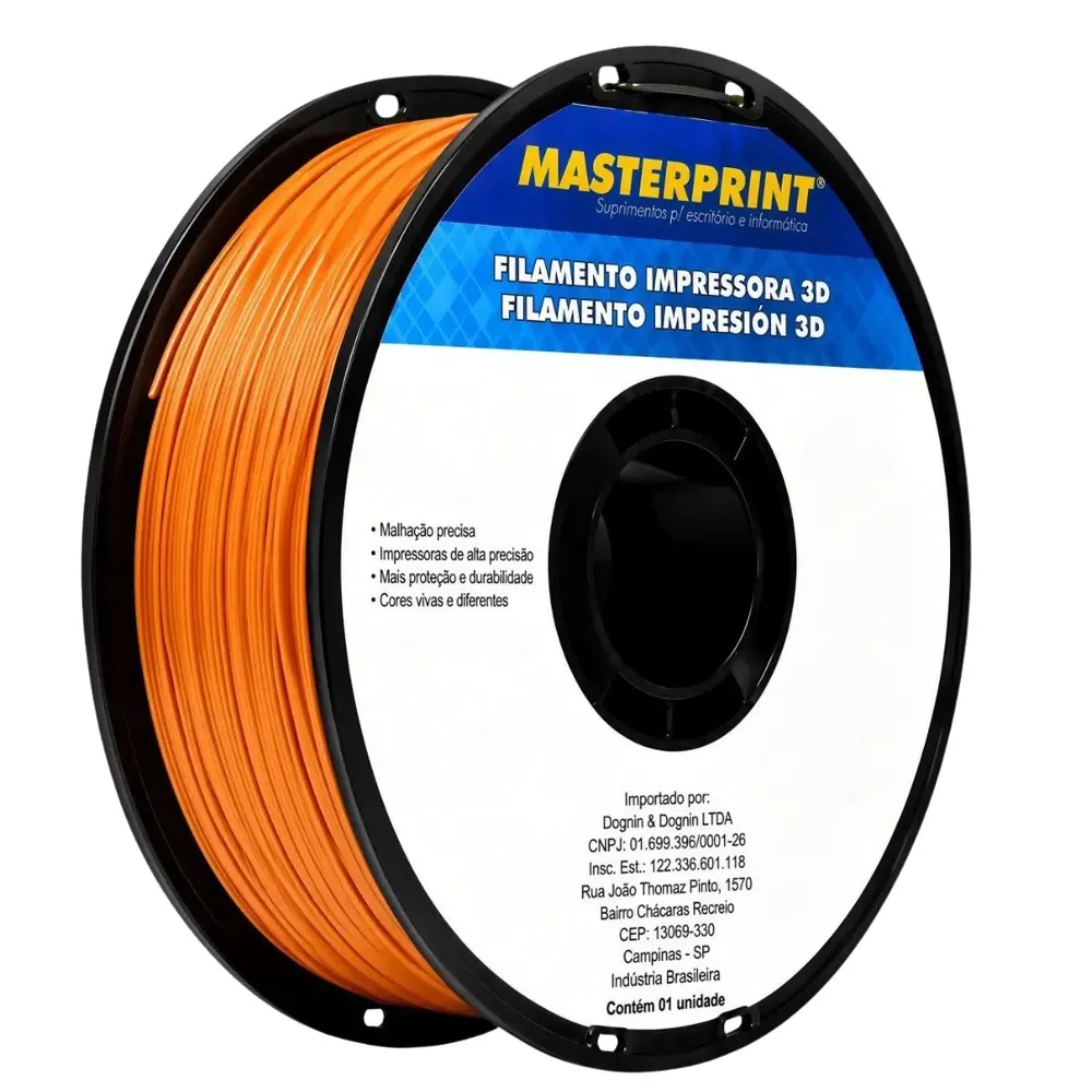 Filamento MasterPrint PLA Fosco Laranja Nascer Do Sol 1 kg para Impressora 3D 2