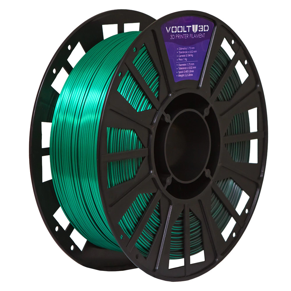 Filamento Voolt3D PLA Duo Color Shadow Verde com Preto V-Silk - 1kg para Impressora 3D 4