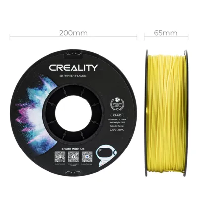 Filamento CR-ABS Creality 1.75mm 1kg - Amarelo para Impressora 3D 4