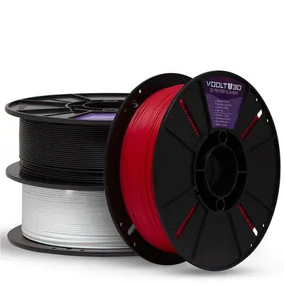Voolt3D KIT Filamento PLA Velvet Branco + Preto + Vermelho para Impressora 3D — filamento para impressora 3D
