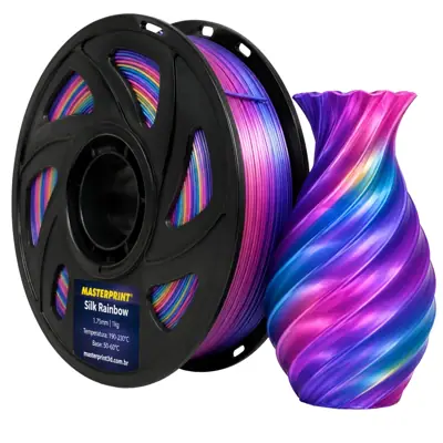 Filamento MasterPrint PLA Silk Rainbow 1 kg para Impressora 3D — filamento para impressora 3D