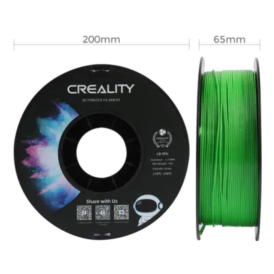 Filamento CR-TPU Creality 1.75mm 1kg - Verde para Impressora 3D 3