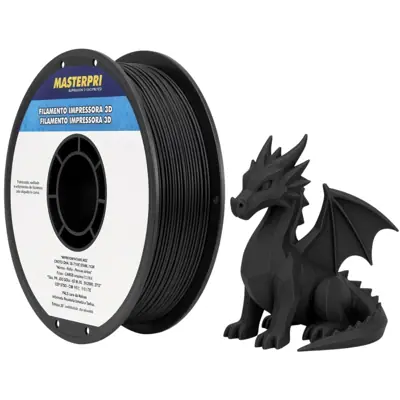 Filamento MasterPrint PETG Preto 1 kg para Impressora 3D 1
