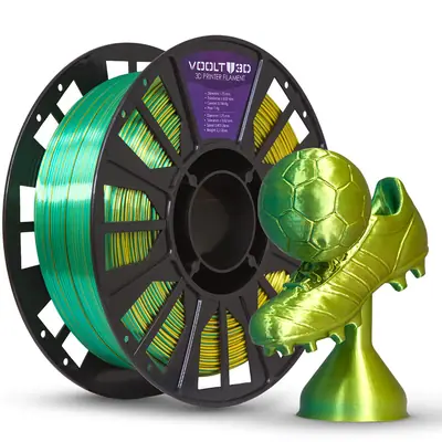 PLA Duo Color Shadow Dourado com Verde V-Silk 1kg para Impressora 3D — filamento para impressora 3D