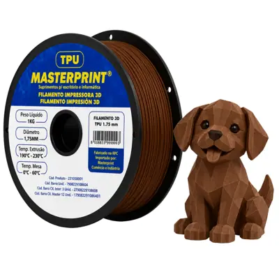 Filamento MasterPrint TPU Marrom 1 kg para Impressora 3D — filamento para impressora 3D