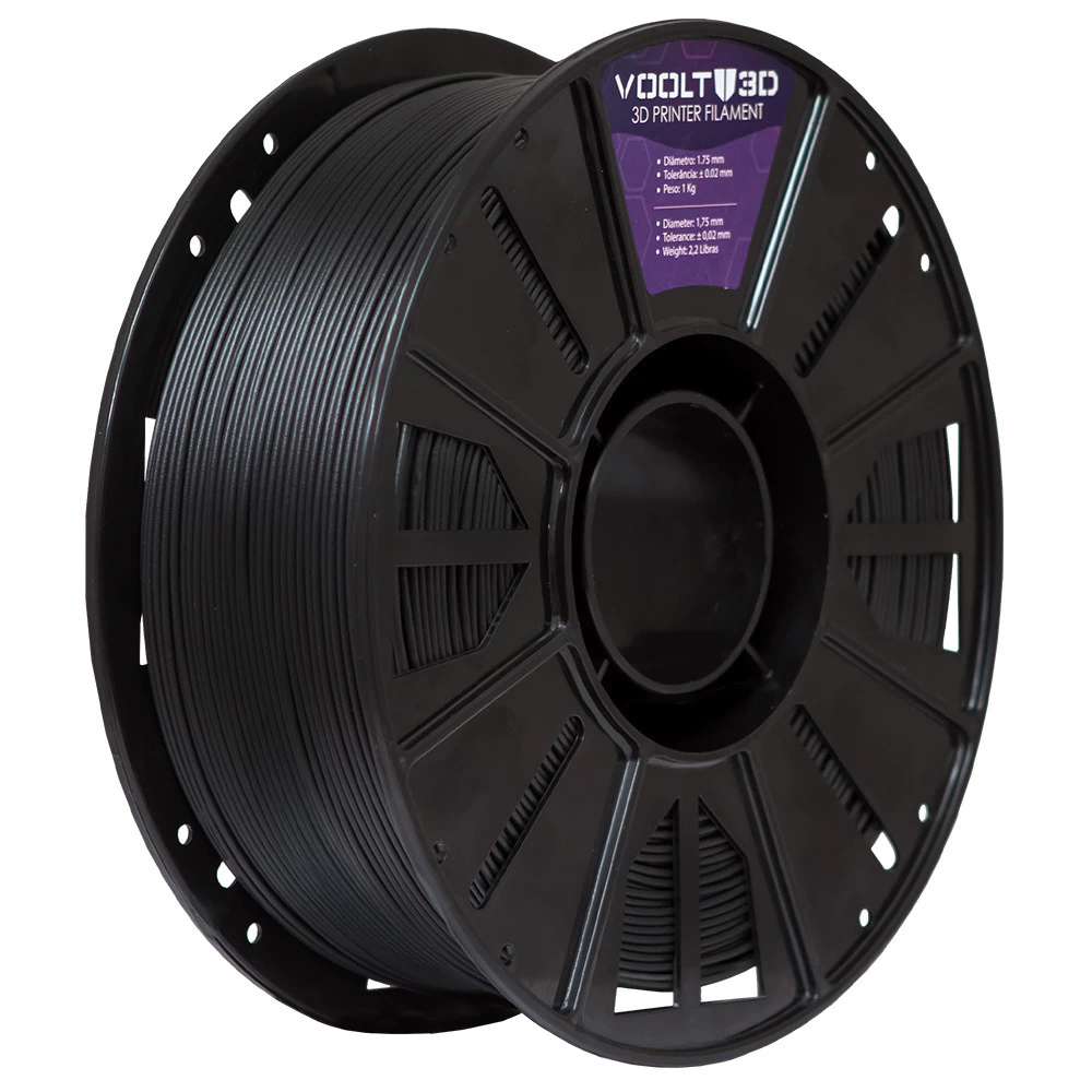 Voolt3D Rolo PLA Carvão Wood 1kg para Impressora 3D 5