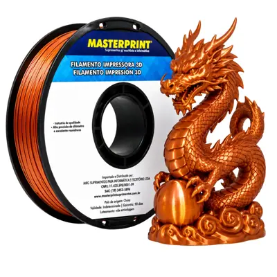 Filamento MasterPrint PLA Silk Cobre 1 kg para Impressora 3D 1