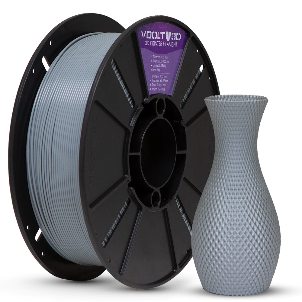 Voolt3D KIT Filamento PLA Velvet Branco + Cinza + Preto para Impressora 3D 3
