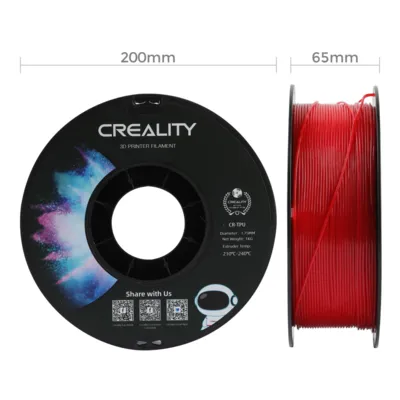 Filamento CR-TPU Creality 1.75mm 1kg - Vermelho para Impressora 3D 3