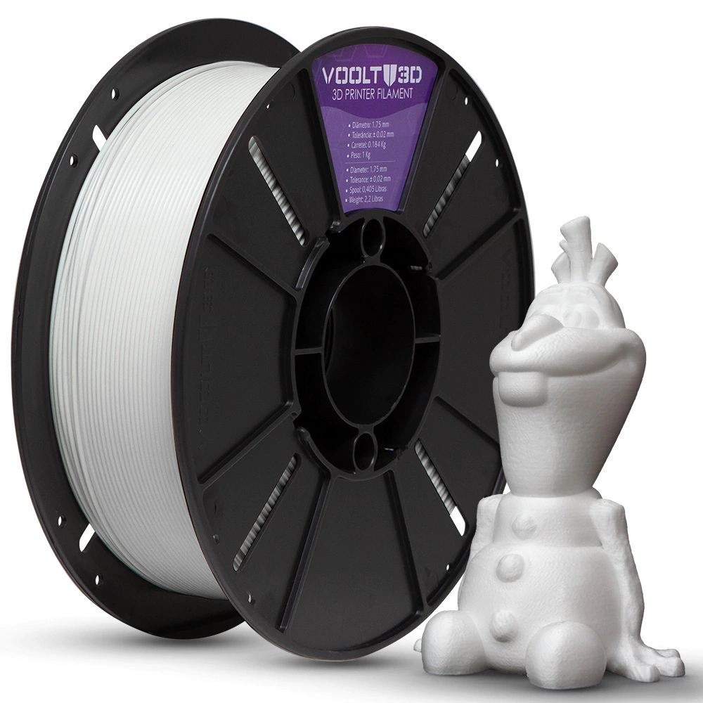 Voolt3D KIT Filamento PLA Velvet Branco + Caucasiano + Cinza + Preto para Impressora 3D 2