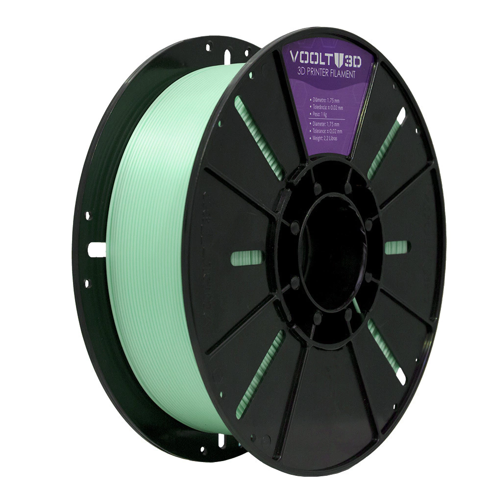 Filamento Voolt3D PLA Verde Macaron Velvet 1kg para Impressora 3D 4