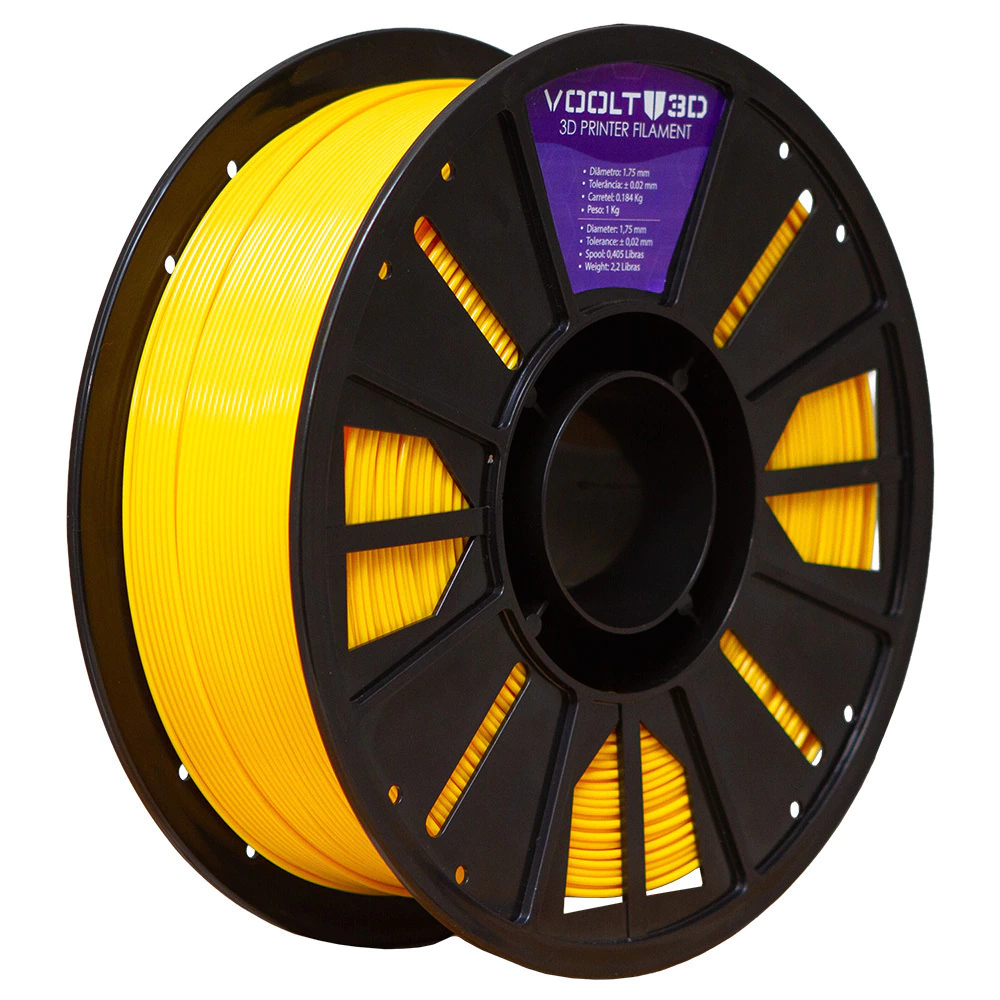 Filamento Voolt3D PETG HF Amarelo High Fluidity Premium - 1Kg para Impressora 3D 4