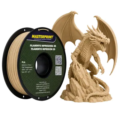 Filamento MasterPrint PLA Madeira 1 kg para Impressora 3D 1