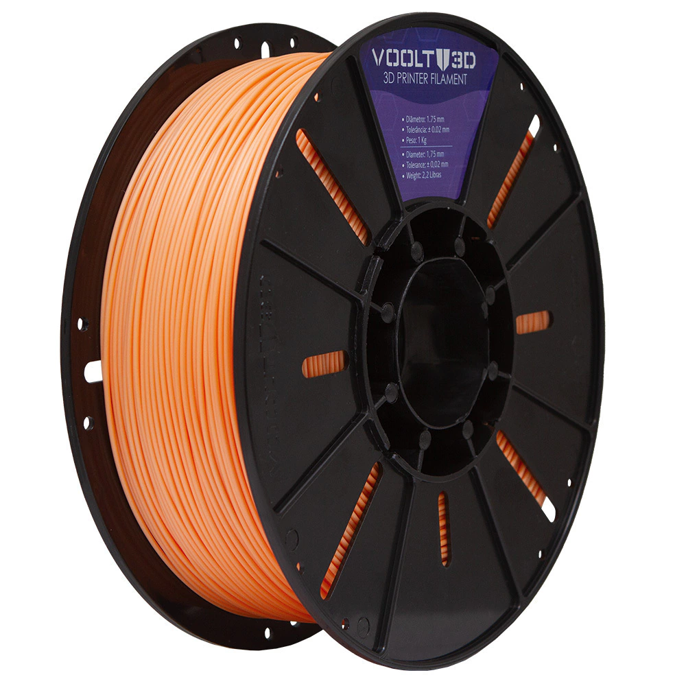 Filamento Voolt3D PLA Laranja Macaron Velvet High Speed Premium - 1Kg para Impressora 3D 4