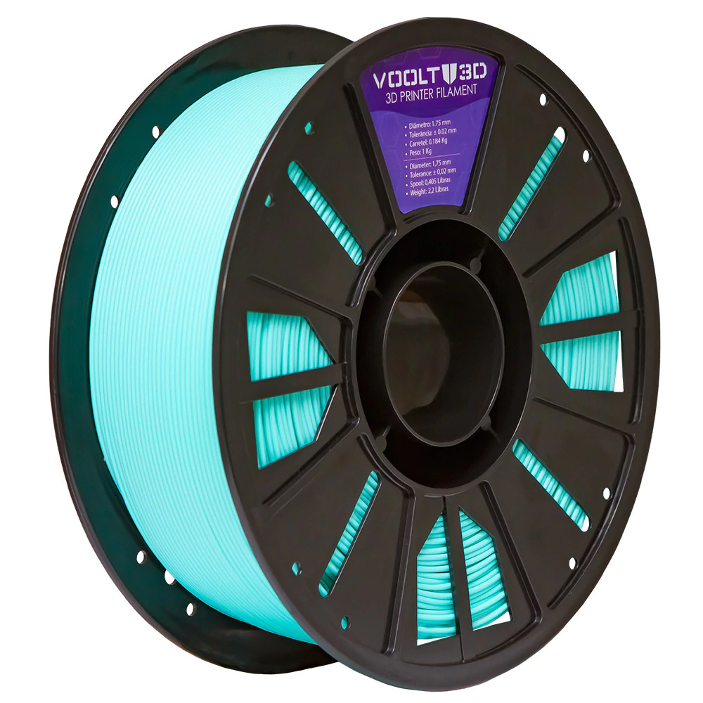 Filamento Voolt3D PLA Verde Tiffany High Speed Premium - 1Kg para Impressora 3D 4
