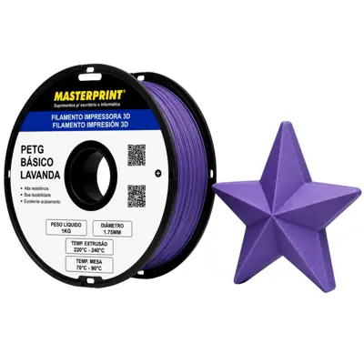Filamento MasterPrint PETG Lavanda 1 kg para Impressora 3D — filamento para impressora 3D