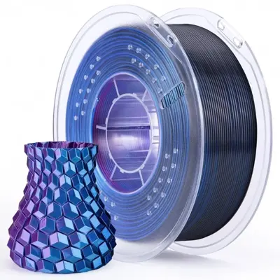 Filamento PLA Silk Tri Color Blue Purple Black - Azul, Roxo e Preto Elegoo 1,75 mm 1 kg para Impressora 3D — filamento para impressora 3D