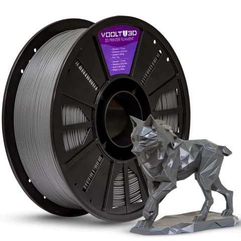 Filamento Voolt3D PLA Cinza Grafite High Speed Premium - 1Kg para Impressora 3D