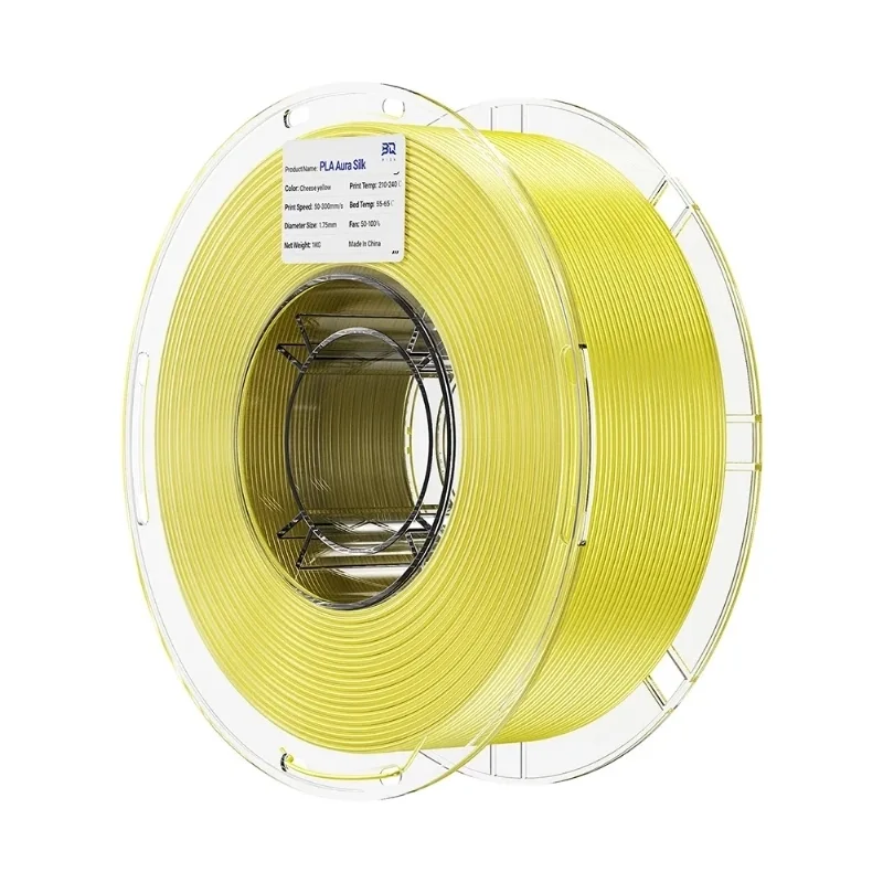 Filamento PLA Aura Silk Cheese Yellow - Amarelo Queijo BIQU 1,75 mm 1 kg para Impressora 3D