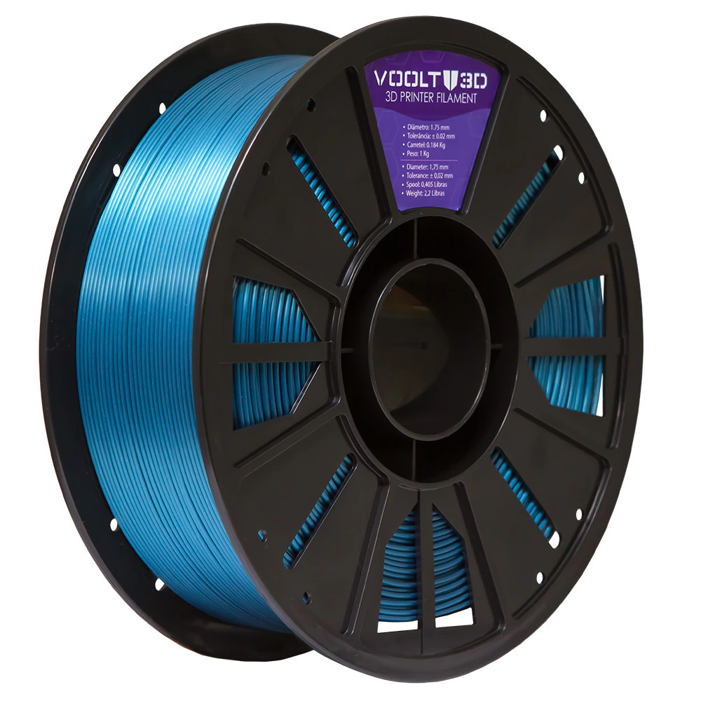 Voolt3D PLA Azul Metalizado V-Silk 1kg para Impressora 3D 4