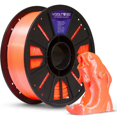 Voolt3D PLA Rosa Salmão Neon V-Silk 1kg para Impressora 3D — filamento para impressora 3D