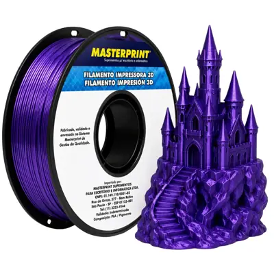 Filamento MasterPrint PLA Silk Roxo 1 kg para Impressora 3D 1