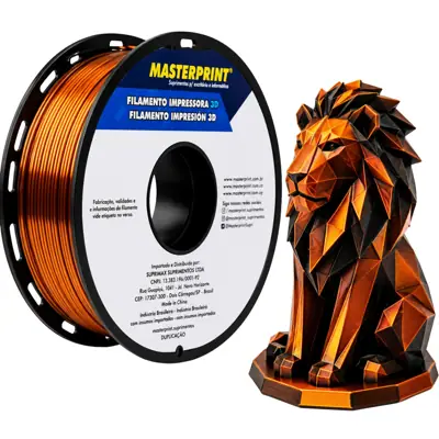 Filamento MasterPrint PLA Silk Duocolor Laranja/Preto 1 kg para Impressora 3D 1