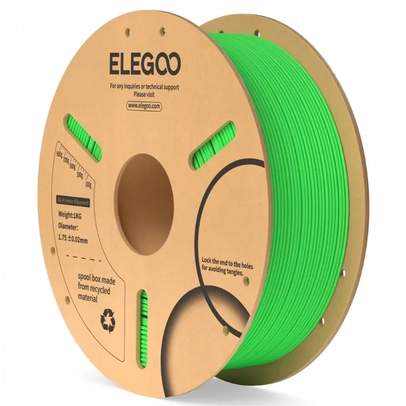 Filamento PLA Verde Neon Elegoo 1,75 mm 1 kg para Impressora 3D