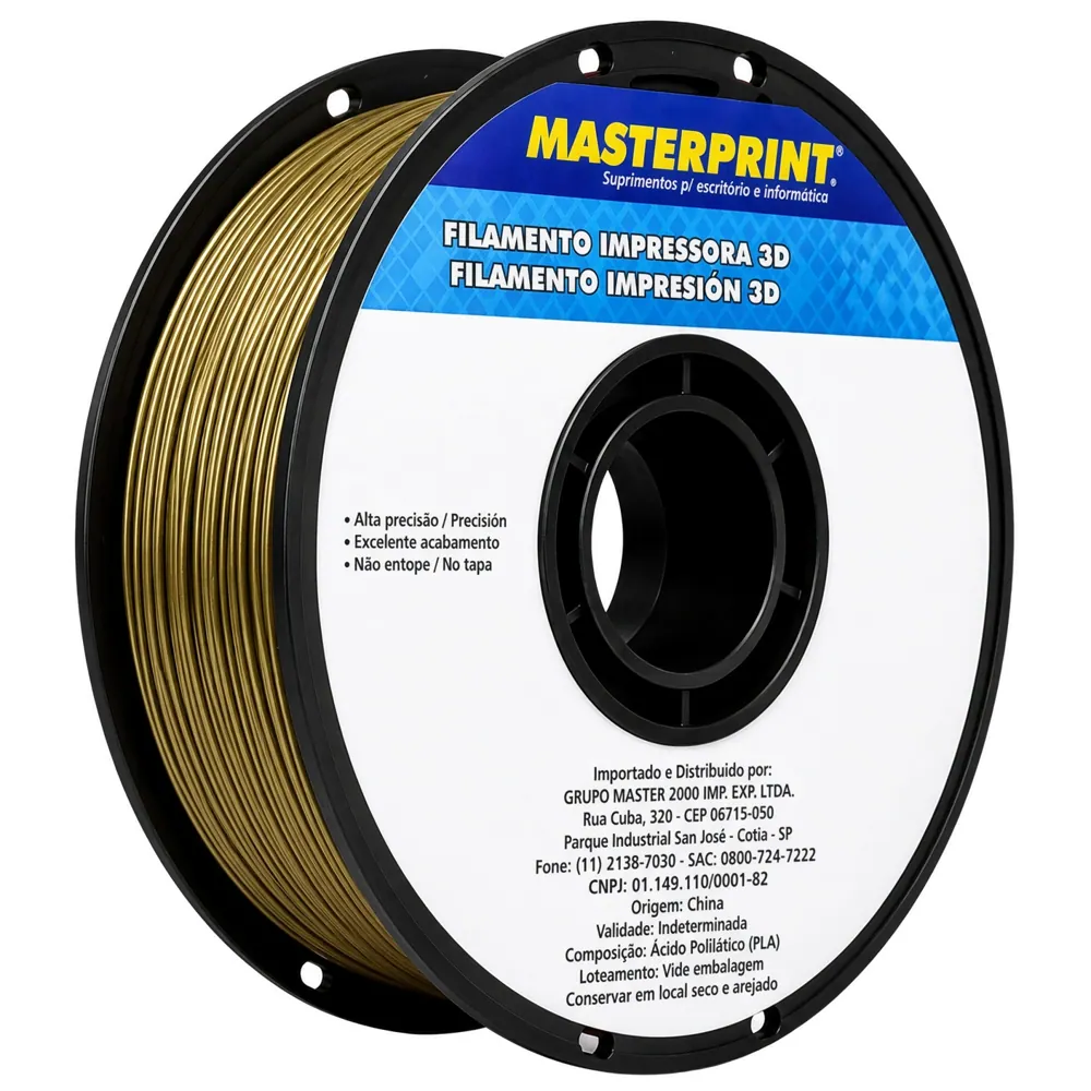 Filamento MasterPrint PLA Cobre 1 kg para Impressora 3D 2