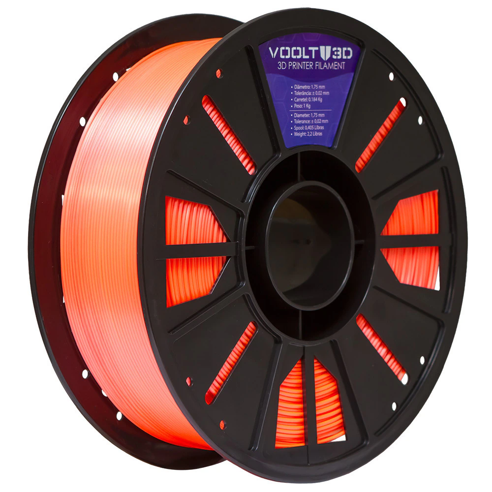 Voolt3D PLA Rosa Salmão Neon V-Silk 1kg para Impressora 3D 4