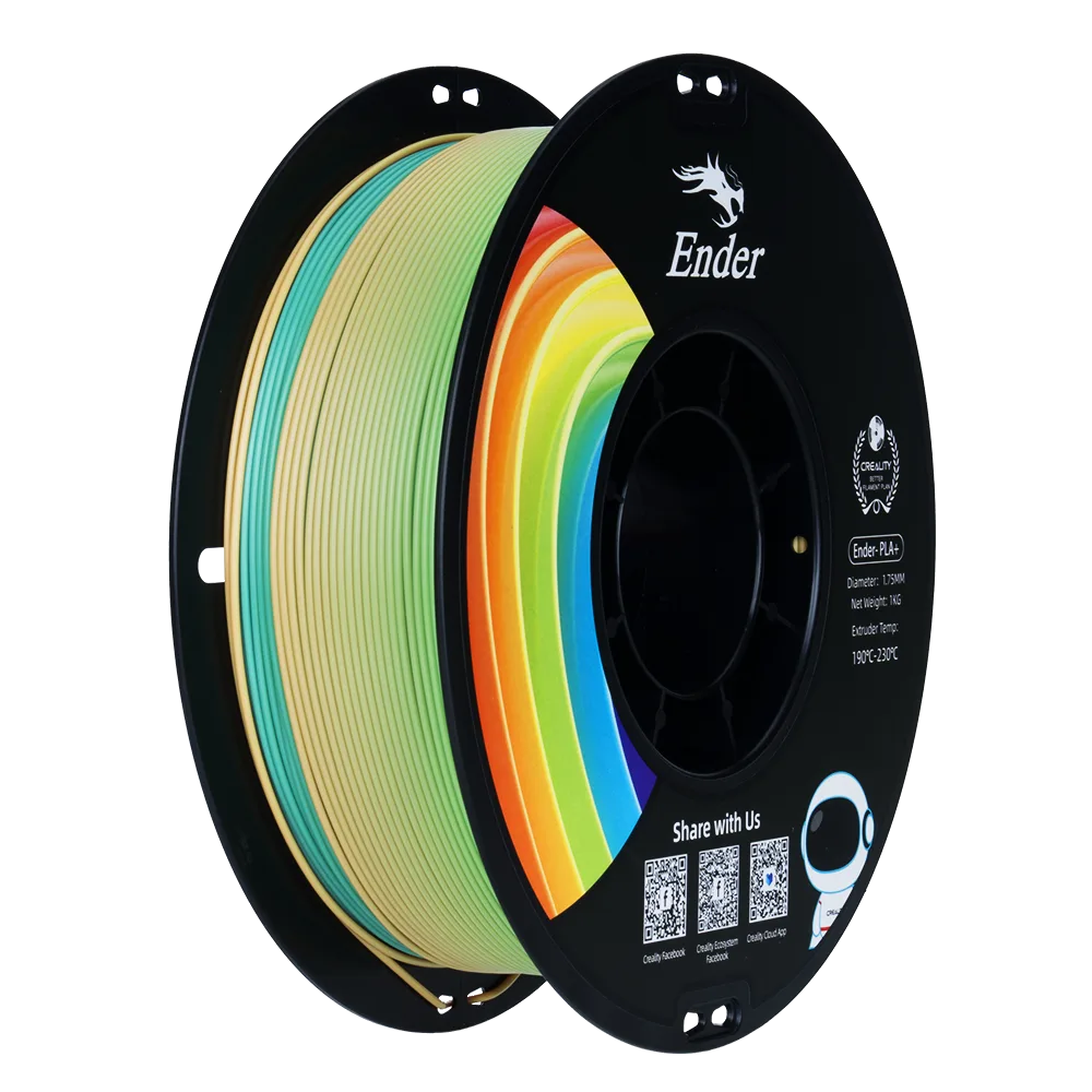 Filamento Ender-PLA+ Creality 1.75mm 1kg - Arco-íris para Impressora 3D