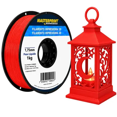 Filamento MasterPrint PLA Fosco Vermelho 1 kg para Impressora 3D — filamento para impressora 3D