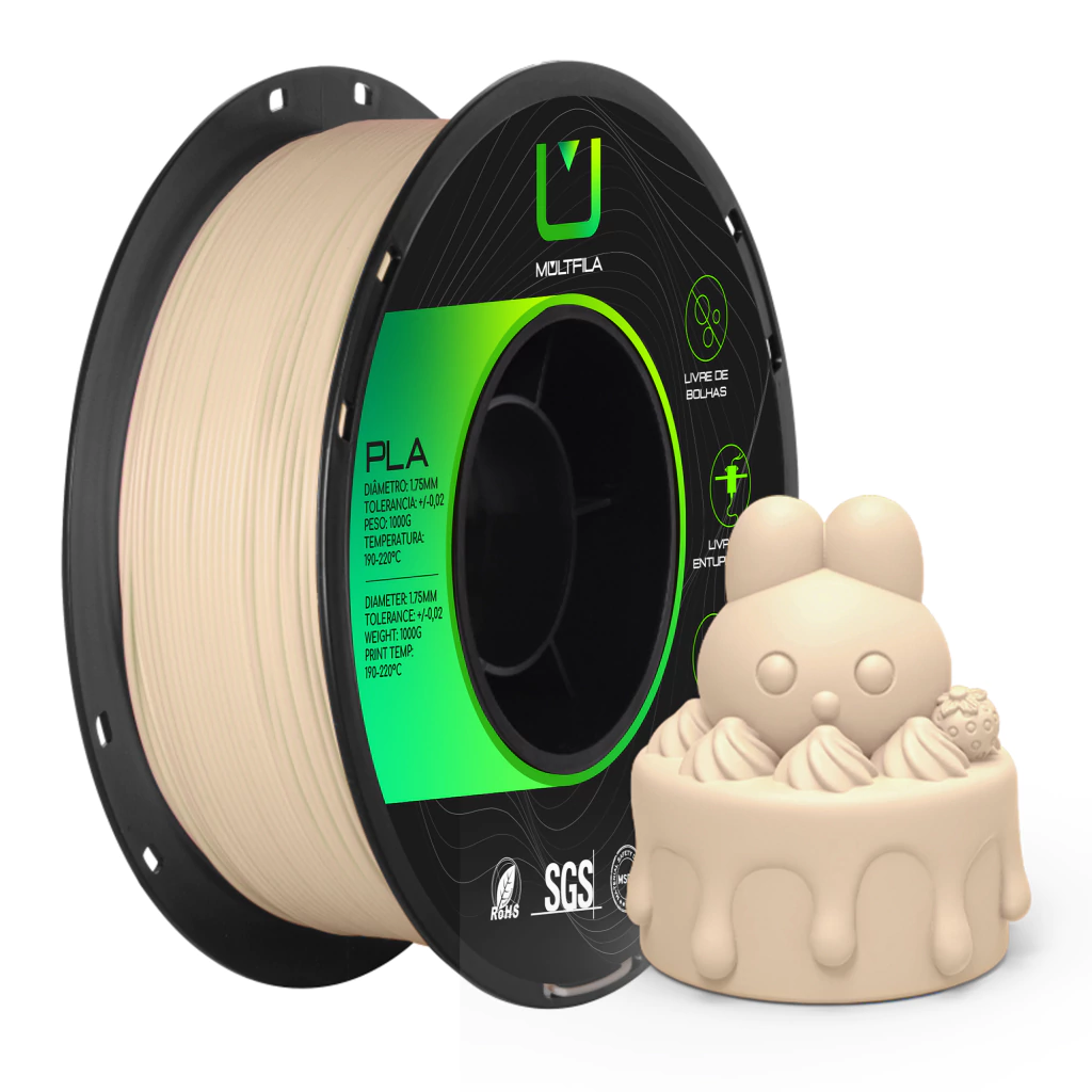 Filamento Pla Bege Nude 1kg Multfila Para Impressora 3d 1.75mm