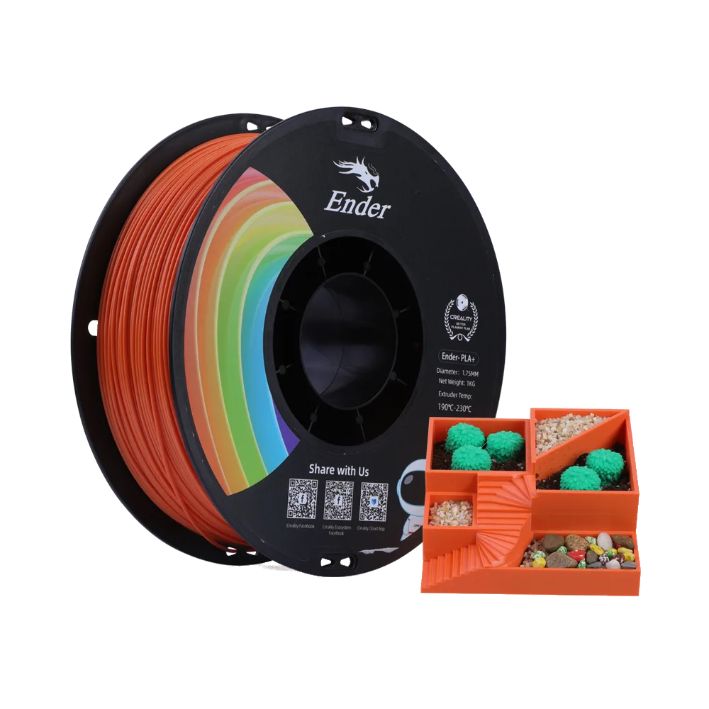 Filamento Ender-PLA+ Creality 1.75mm 1kg - Laranja para Impressora 3D