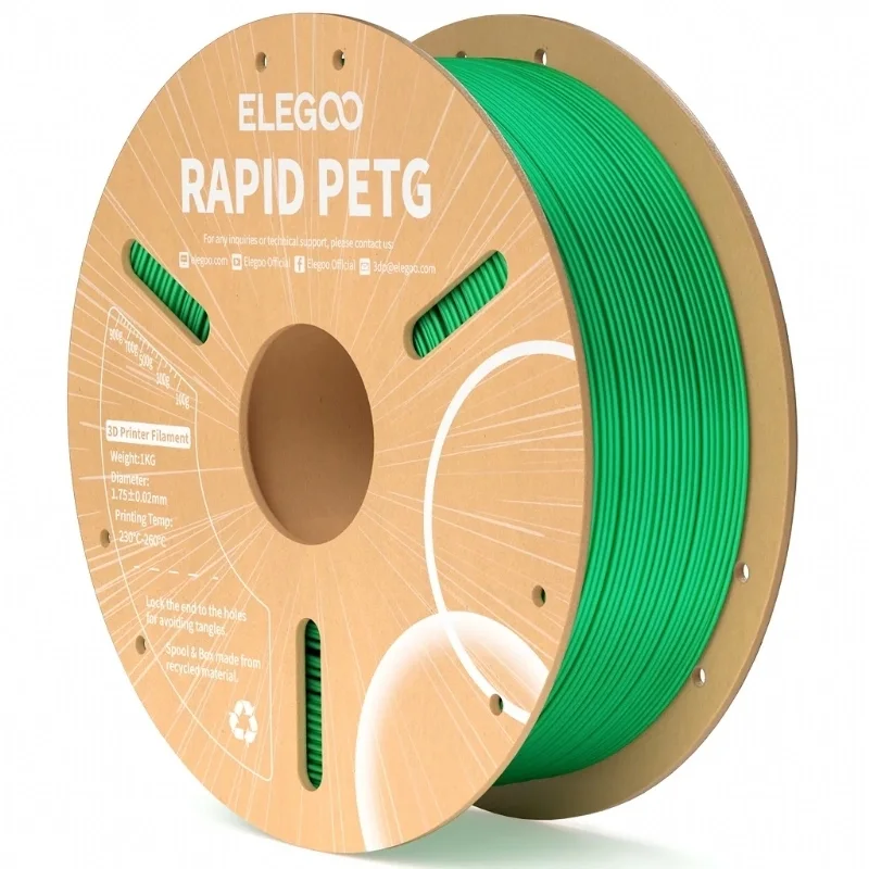 Filamento Elegoo Rapid PETG Verde Elegoo 1,75 mm 1 kg para Impressora 3D