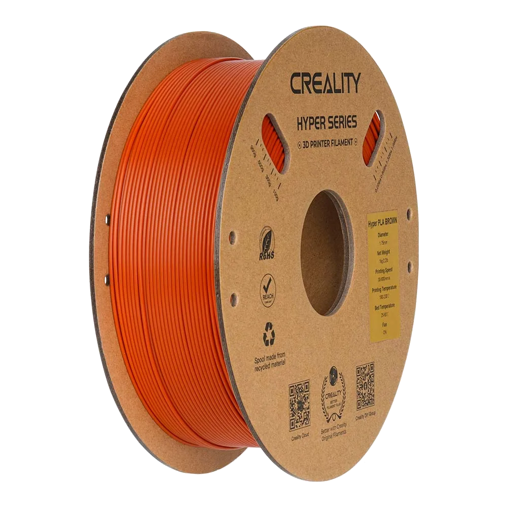 Filamento Hyper Series PLA Creality 1.75mm 1kg - Marrom para Impressora 3D