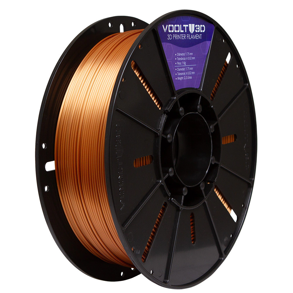 Filamento Voolt3D PLA Cobre V-Silk High Speed Premium - 1Kg para Impressora 3D 4