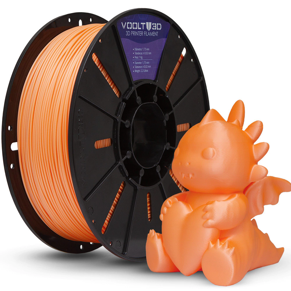 Filamento Voolt3D PLA Laranja Macaron Velvet High Speed Premium - 1Kg para Impressora 3D 1