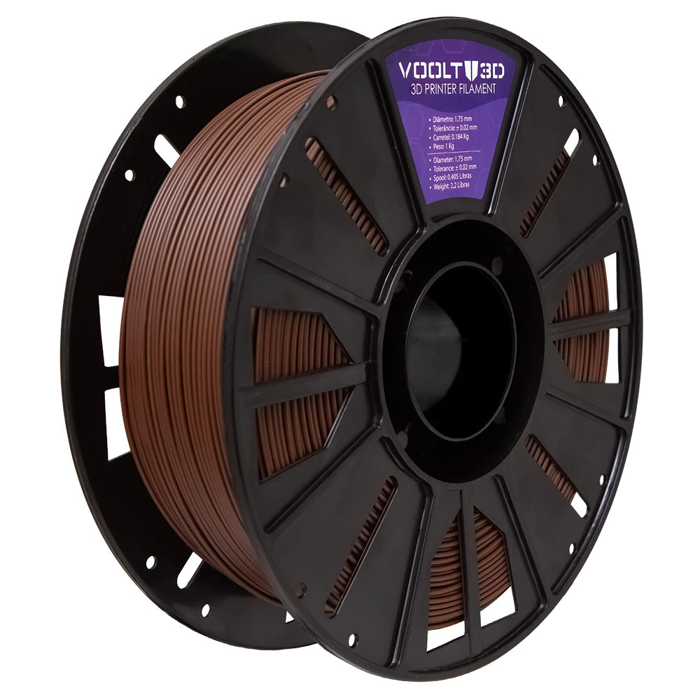 Filamento Voolt3D PLA Marrom Velvet 1kg para Impressora 3D 4