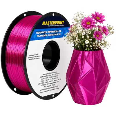 Filamento MasterPrint PLA Silk Fuchsia 1 kg para Impressora 3D 1