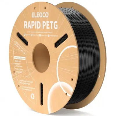 Filamento Elegoo Rapid PETG Preto Elegoo 1,75 mm 1 kg para Impressora 3D — filamento para impressora 3D