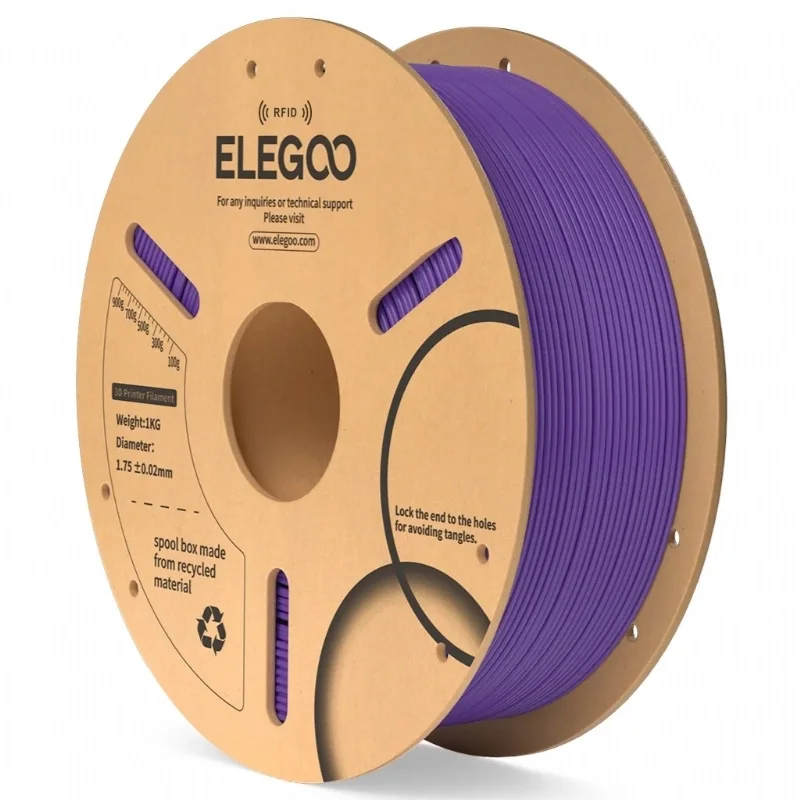Filamento PLA Roxo Púrpura Elegoo 1,75 mm 1 kg para Impressora 3D