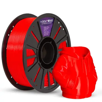 Filamento Voolt3D PETG HF Vermelho High Fluidity Premium - 1Kg para Impressora 3D 1