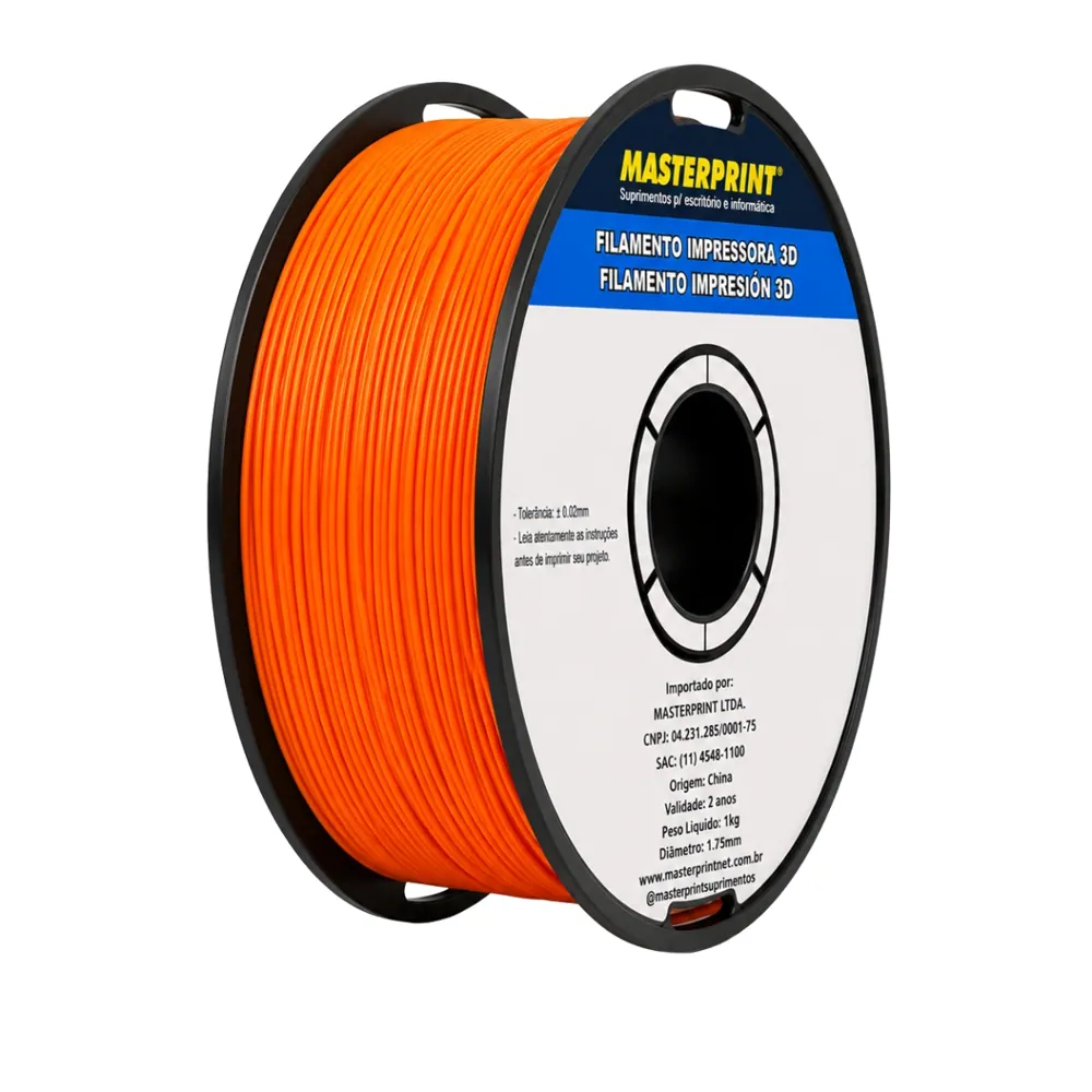 Filamento MasterPrint PLA Laranja 1 kg para Impressora 3D 2