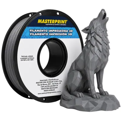 Filamento MasterPrint PLA Fosco Cinza Fossil 1 kg para Impressora 3D 1
