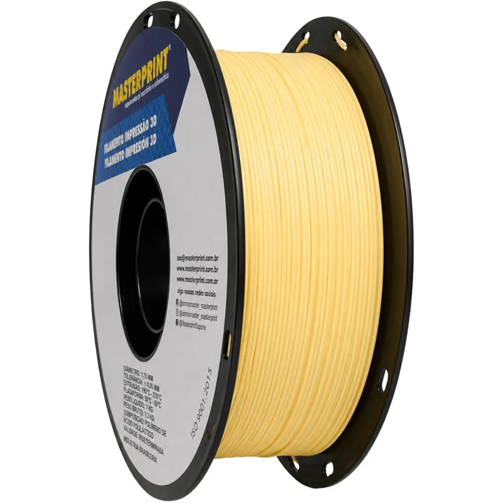 Filamento MasterPrint PLA Fosco Lemon Meringue 1 kg para Impressora 3D 2