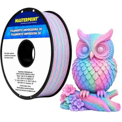 Filamento MasterPrint PLA Fosco Rainbow 1 kg para Impressora 3D — filamento para impressora 3D
