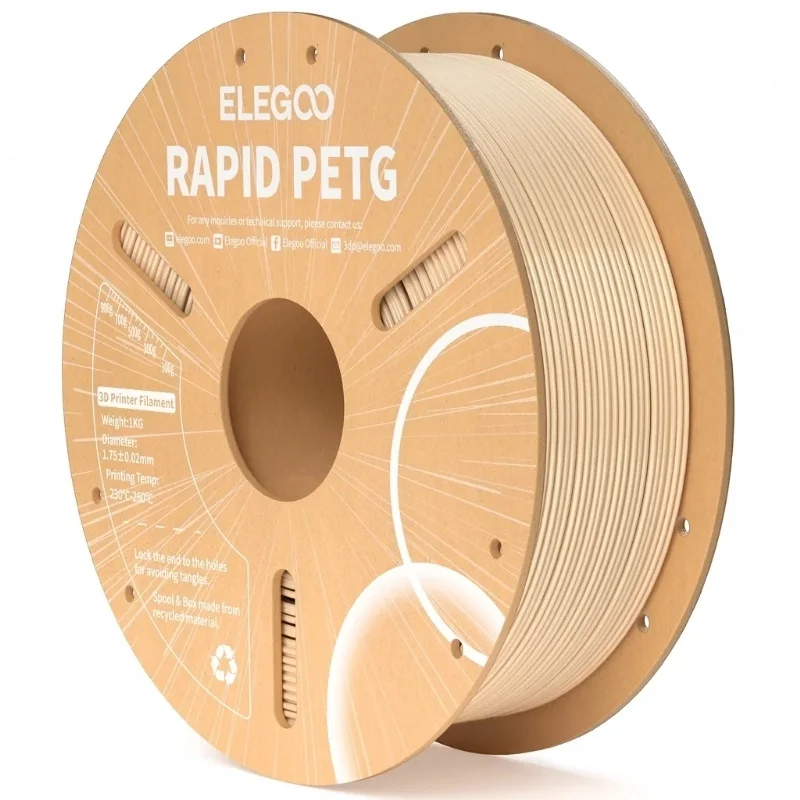 Filamento Elegoo Rapid PETG Bege Elegoo 1,75 mm 1 kg para Impressora 3D