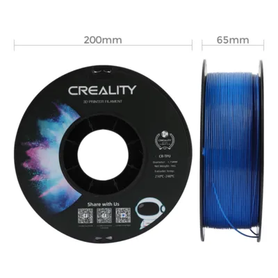 Filamento CR-TPU Creality 1.75mm 1kg - Azul para Impressora 3D 3